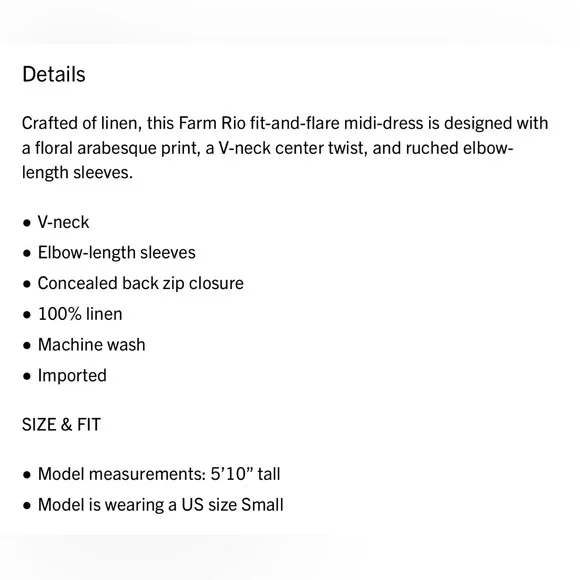 Farm Rio Floral Arabesque Linen Midi-Dress - Picture 8 of 8